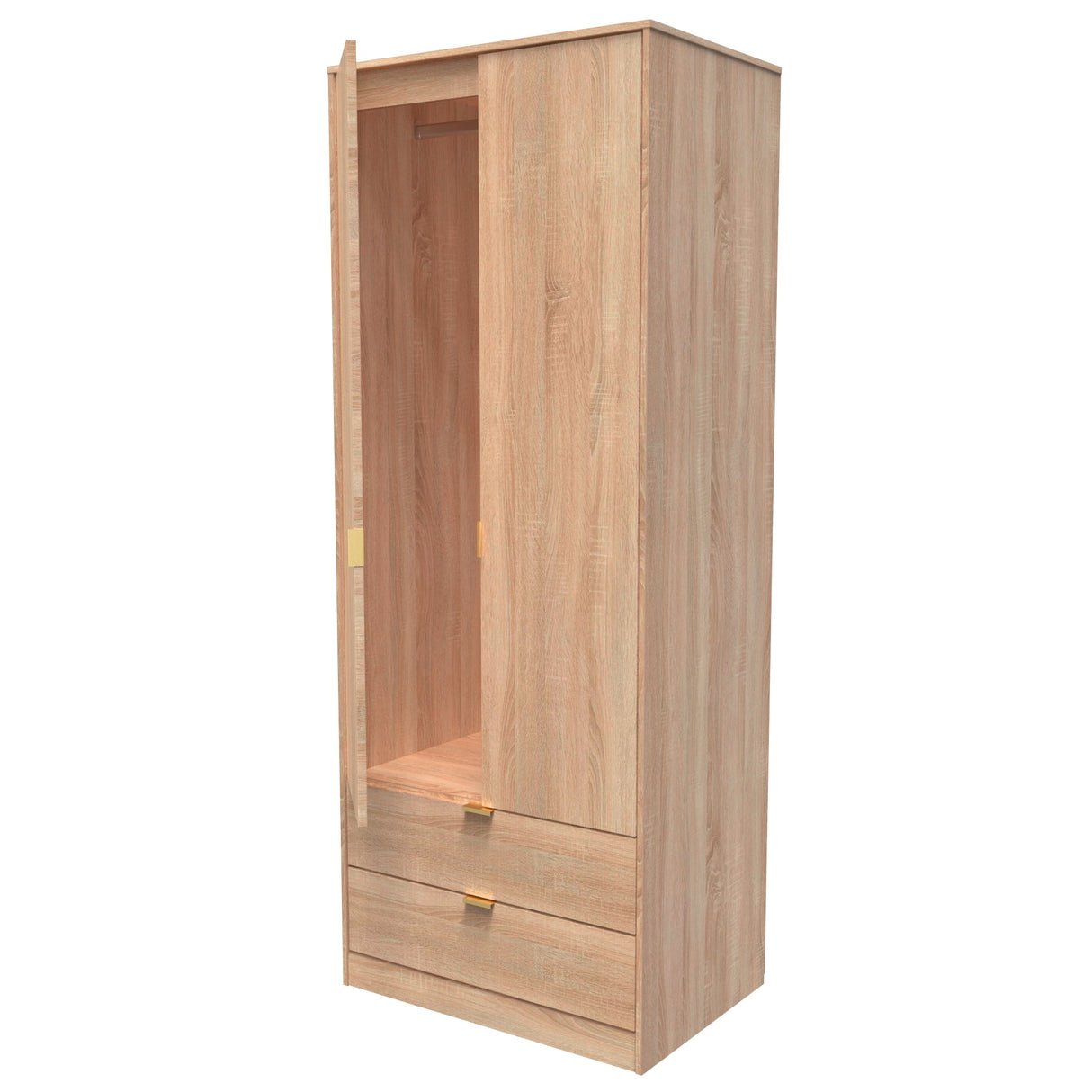 Linear 2 Door 2 Drawer Wardrobe - Welcome Furniture