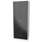 Linear 2 Door 2 Drawer Wardrobe - Welcome Furniture