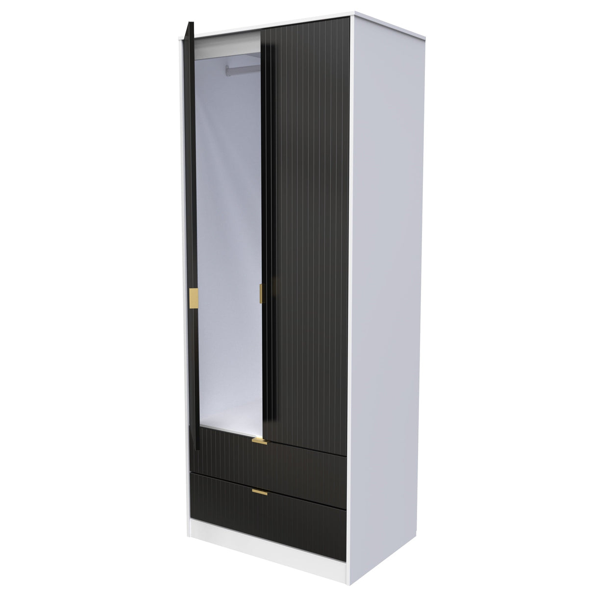Linear 2 Door 2 Drawer Wardrobe - Welcome Furniture