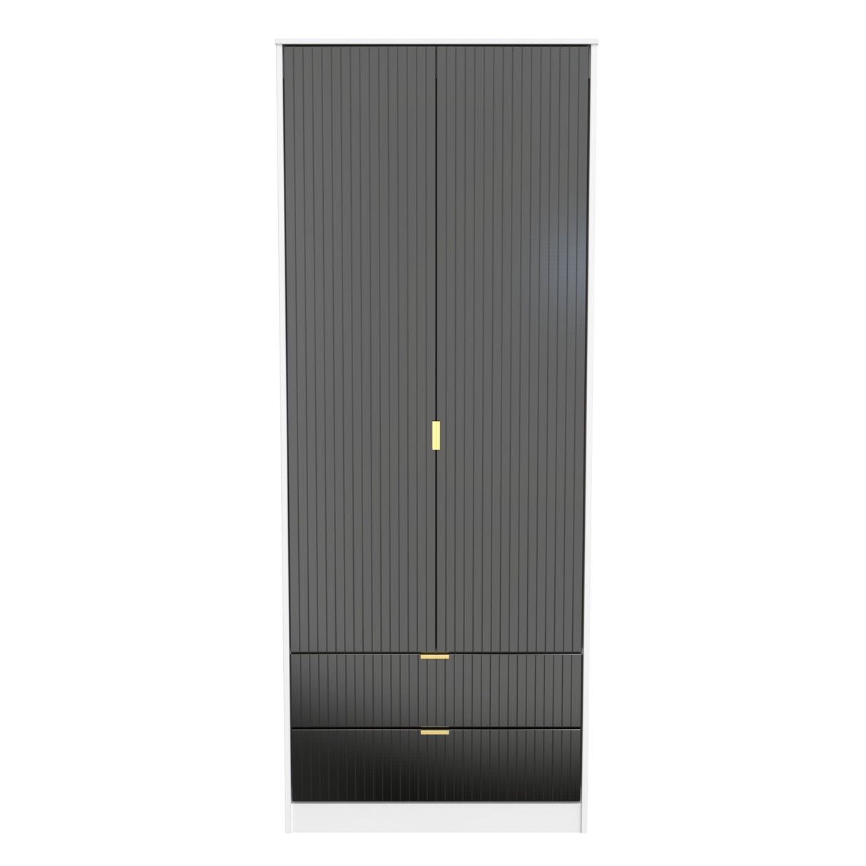 Linear 2 Door 2 Drawer Wardrobe - Welcome Furniture
