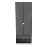 Linear 2 Door 2 Drawer Wardrobe - Welcome Furniture