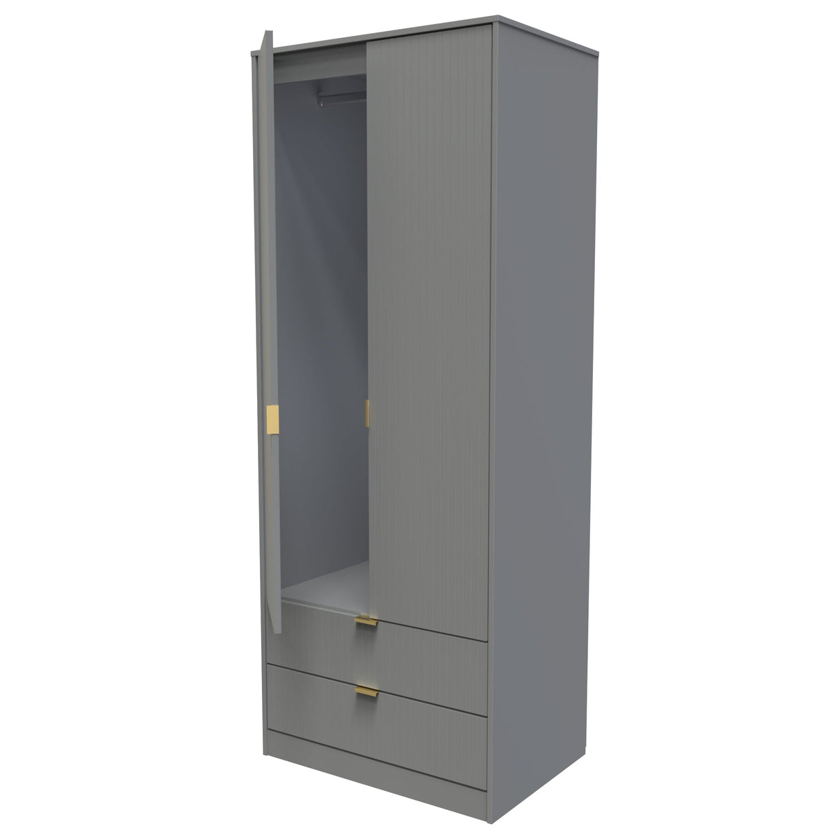 Linear 2 Door 2 Drawer Wardrobe - Welcome Furniture
