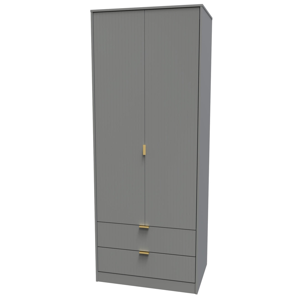 Linear 2 Door 2 Drawer Wardrobe - Welcome Furniture