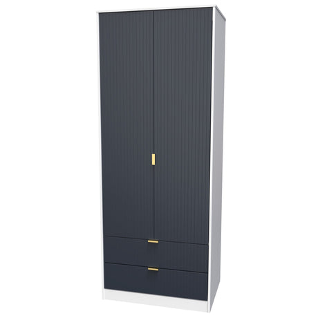 Linear 2 Door 2 Drawer Wardrobe - Welcome Furniture
