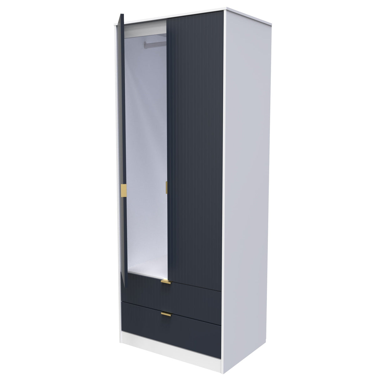 Linear 2 Door 2 Drawer Wardrobe - Welcome Furniture