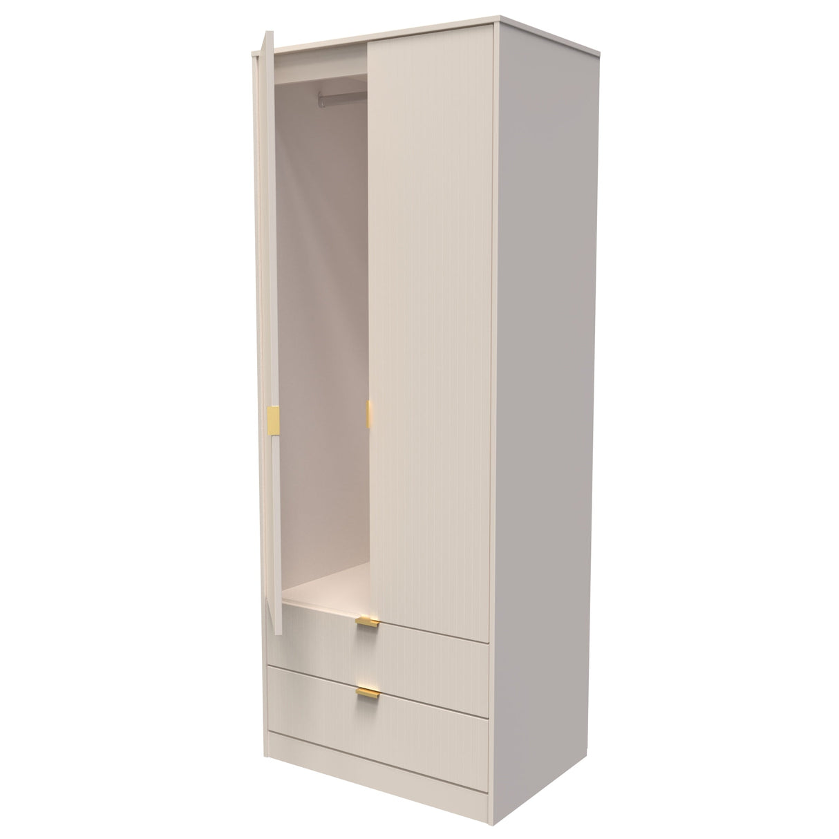 Linear 2 Door 2 Drawer Wardrobe - Welcome Furniture
