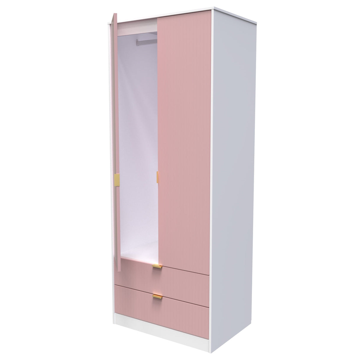Linear 2 Door 2 Drawer Wardrobe - Welcome Furniture