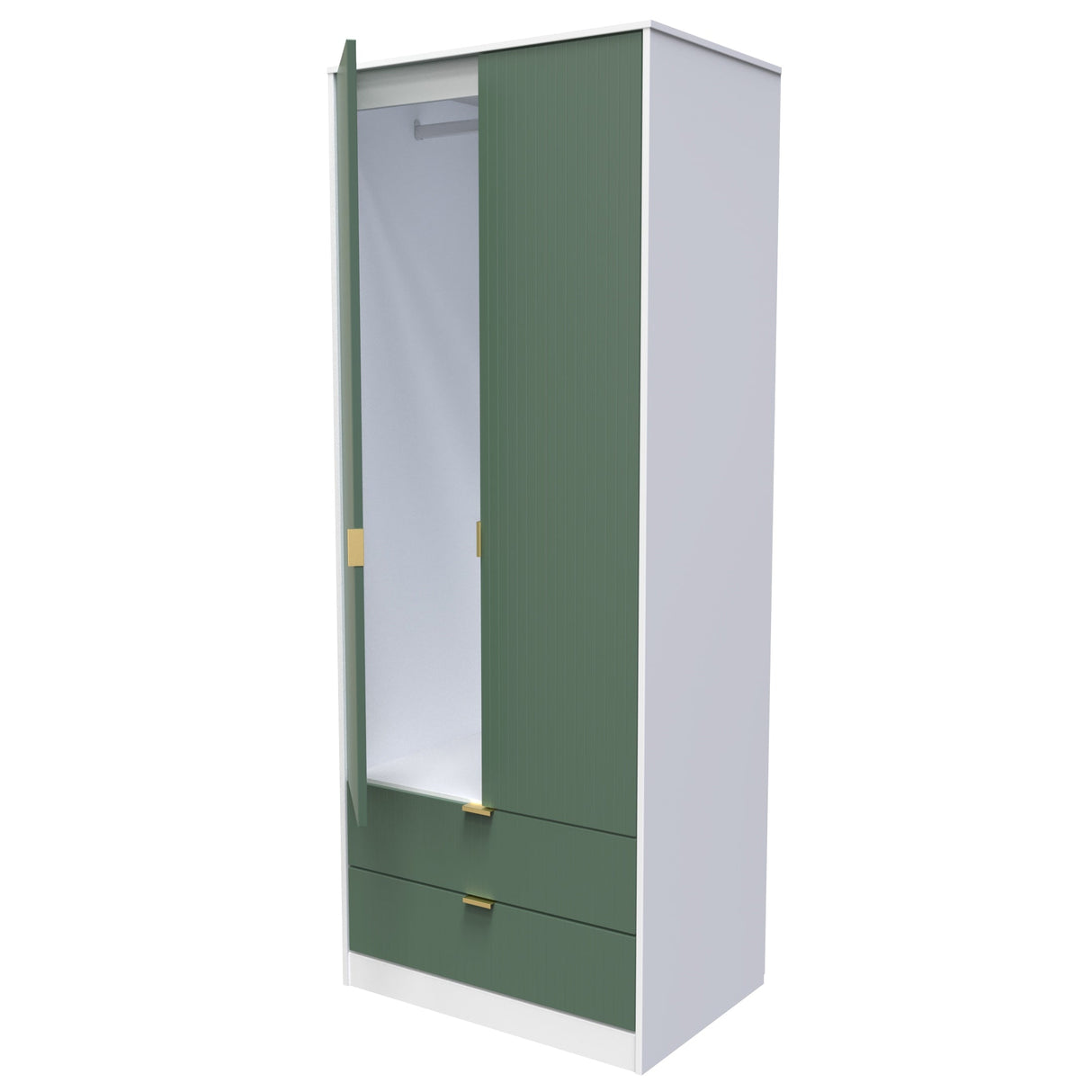 Linear 2 Door 2 Drawer Wardrobe - Welcome Furniture