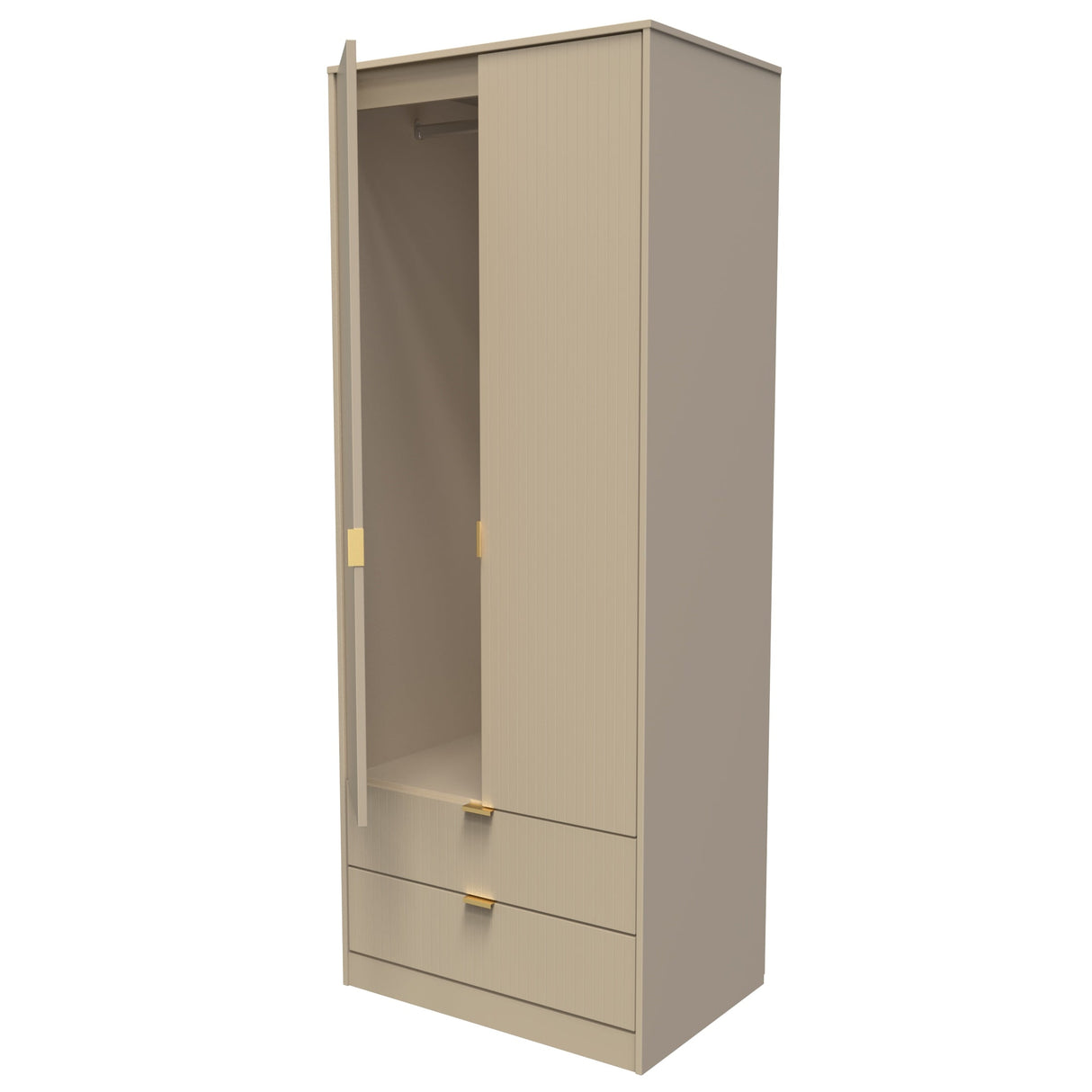 Linear 2 Door 2 Drawer Wardrobe - Welcome Furniture