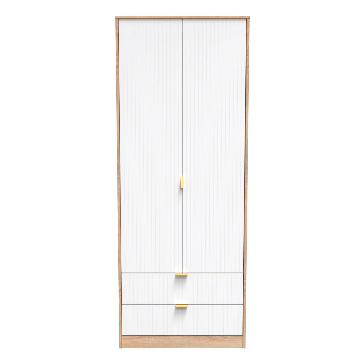 Linear 2 Door 2 Drawer Wardrobe - Welcome Furniture