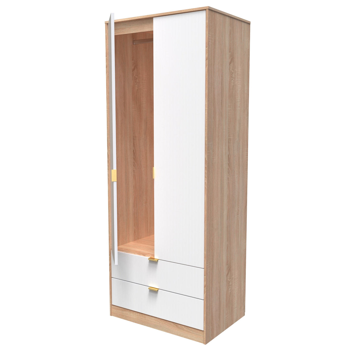 Linear 2 Door 2 Drawer Wardrobe - Welcome Furniture