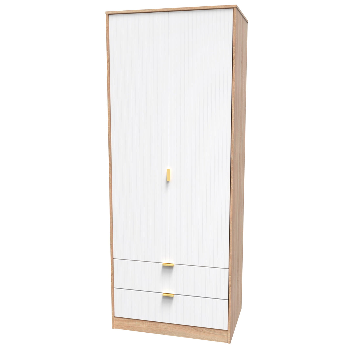 Linear 2 Door 2 Drawer Wardrobe - Welcome Furniture
