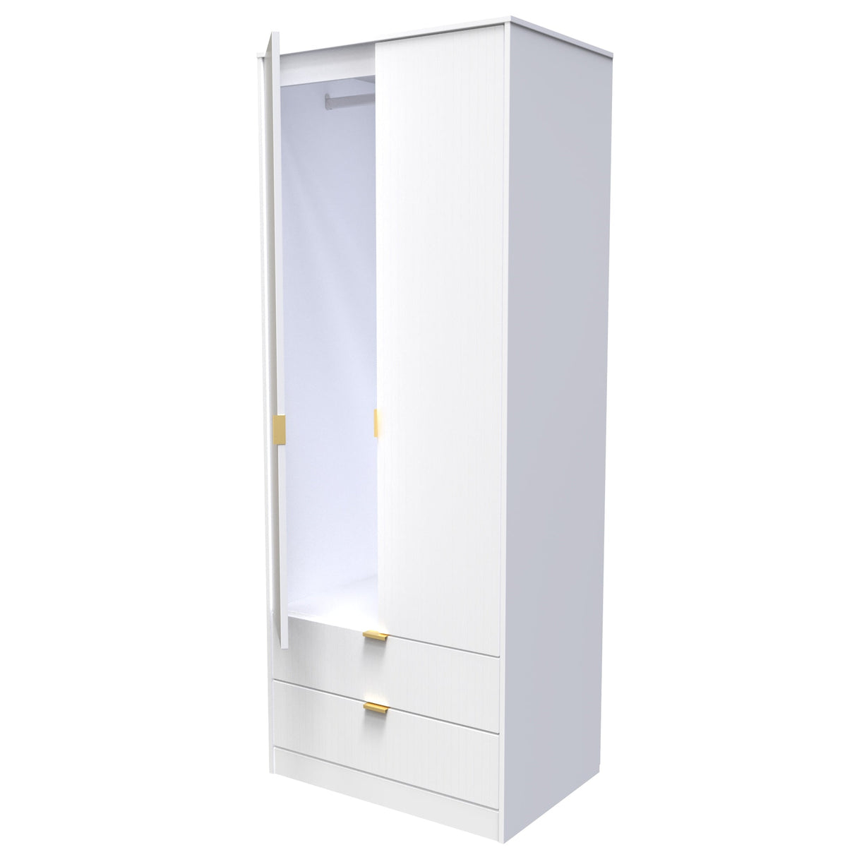 Linear 2 Door 2 Drawer Wardrobe - Welcome Furniture