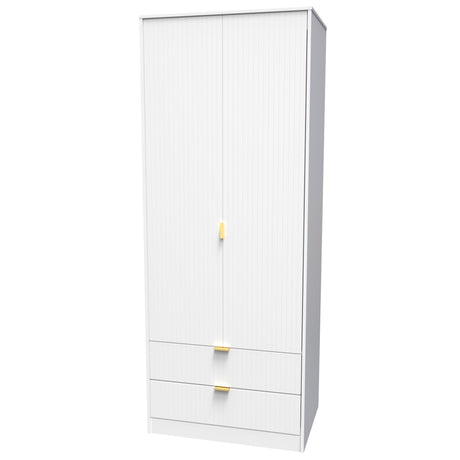 Linear 2 Door 2 Drawer Wardrobe - Welcome Furniture