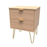 Linear 2 Drawer Bedside Cabinet with Hairpin Legs - Welcome Furniture