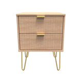 Linear 2 Drawer Bedside Cabinet with Hairpin Legs - Welcome Furniture