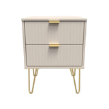 Linear 2 Drawer Bedside Cabinet with Hairpin Legs - Welcome Furniture