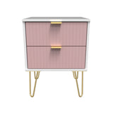 Linear 2 Drawer Bedside Cabinet with Hairpin Legs - Welcome Furniture