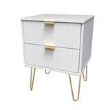 Linear 2 Drawer Bedside Cabinet with Hairpin Legs - Welcome Furniture