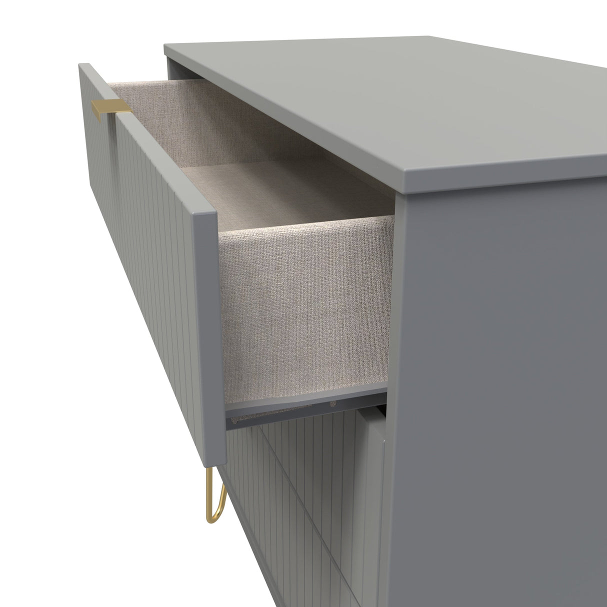 Linear 3 Drawer Chest with Gold Hairpin Legs - Welcome Furniture