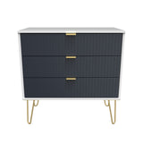 Linear 3 Drawer Chest with Gold Hairpin Legs - Welcome Furniture
