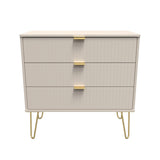 Linear 3 Drawer Chest with Gold Hairpin Legs - Welcome Furniture
