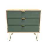 Linear 3 Drawer Chest with Gold Hairpin Legs - Welcome Furniture