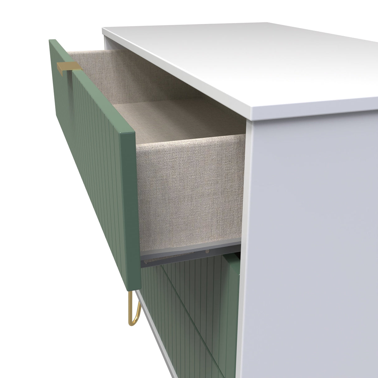 Linear 3 Drawer Chest with Gold Hairpin Legs - Welcome Furniture