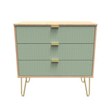 Linear 3 Drawer Chest with Gold Hairpin Legs - Welcome Furniture