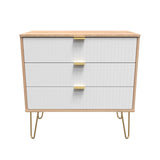 Linear 3 Drawer Chest with Gold Hairpin Legs - Welcome Furniture