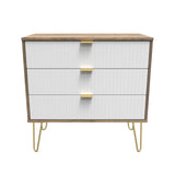 Linear 3 Drawer Chest with Gold Hairpin Legs - Welcome Furniture
