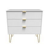 Linear 3 Drawer Chest with Gold Hairpin Legs - Welcome Furniture