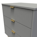 Linear 3 Drawer Midi Chest with Gold Hairpin Legs - Welcome Furniture