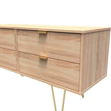 Linear 4 Drawer Bed Box with Gold Hairpin Legs - Welcome Furniture