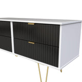Linear 4 Drawer Bed Box with Gold Hairpin Legs - Welcome Furniture