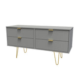 Linear 4 Drawer Bed Box with Gold Hairpin Legs - Welcome Furniture
