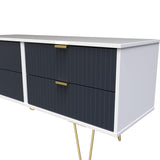 Linear 4 Drawer Bed Box with Gold Hairpin Legs - Welcome Furniture