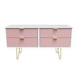 Linear 4 Drawer Bed Box with Gold Hairpin Legs - Welcome Furniture