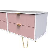 Linear 4 Drawer Bed Box with Gold Hairpin Legs - Welcome Furniture