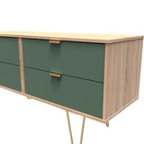 Linear 4 Drawer Bed Box with Gold Hairpin Legs - Welcome Furniture
