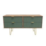 Linear 4 Drawer Bed Box with Gold Hairpin Legs - Welcome Furniture