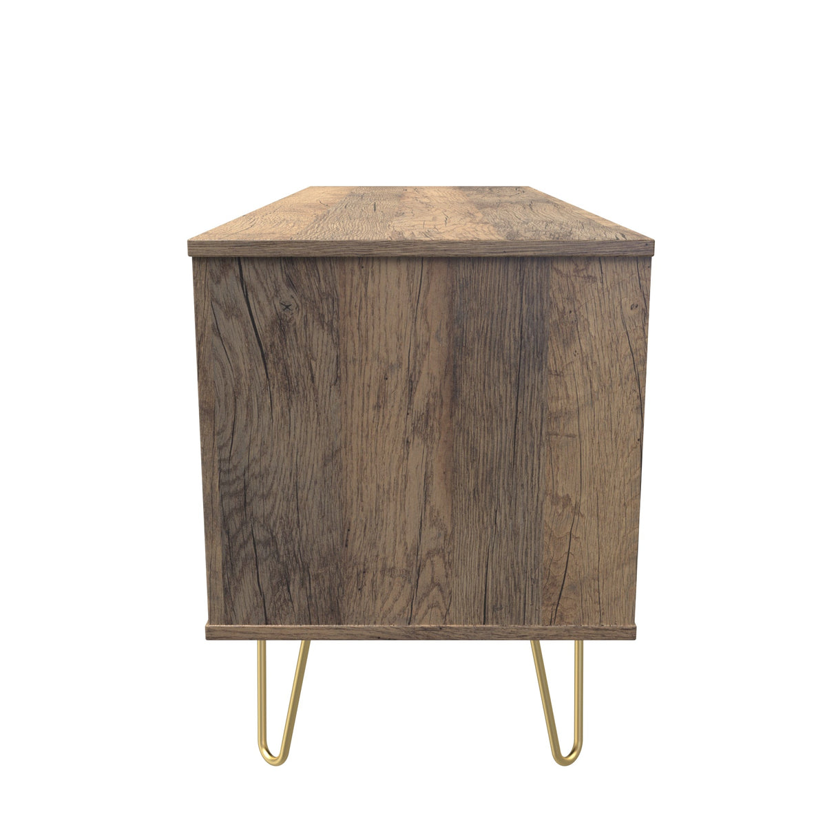 Linear 4 Drawer Bed Box with Gold Hairpin Legs - Welcome Furniture