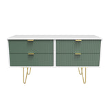 Linear 4 Drawer Bed Box with Gold Hairpin Legs - Welcome Furniture
