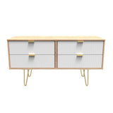 Linear 4 Drawer Bed Box with Gold Hairpin Legs - Welcome Furniture