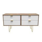 Linear 4 Drawer Bed Box with Gold Hairpin Legs - Welcome Furniture