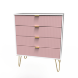 Linear 4 Drawer Chest with Gold Hairpin Legs - Welcome Furniture