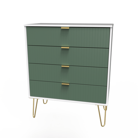 Linear 4 Drawer Chest with Gold Hairpin Legs - Welcome Furniture