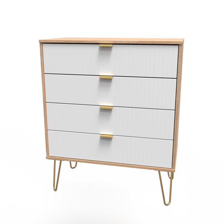 Linear 4 Drawer Chest with Gold Hairpin Legs - Welcome Furniture