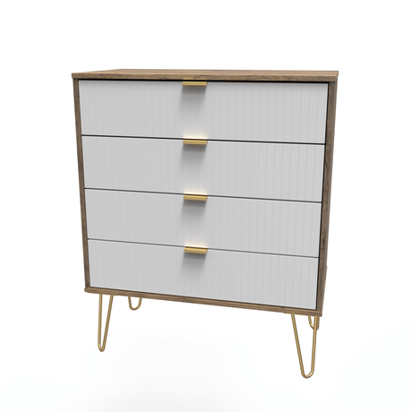Linear 4 Drawer Chest with Gold Hairpin Legs - Welcome Furniture
