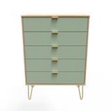 Linear 5 Drawer Chest with Gold Hairpin Legs - Welcome Furniture